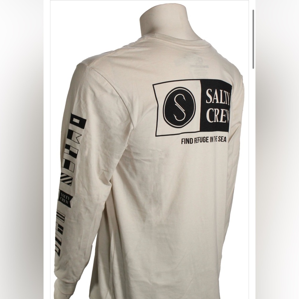 Salty Crew Men’s Long Sleeve Logo Tee - White - Picture 6 of 7